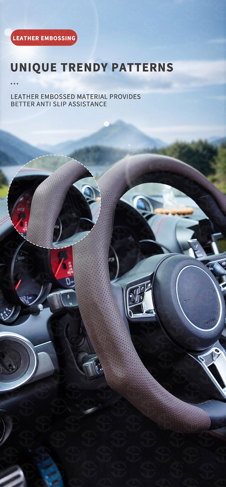 Napa Nappa Leather Steering Wheel Cover