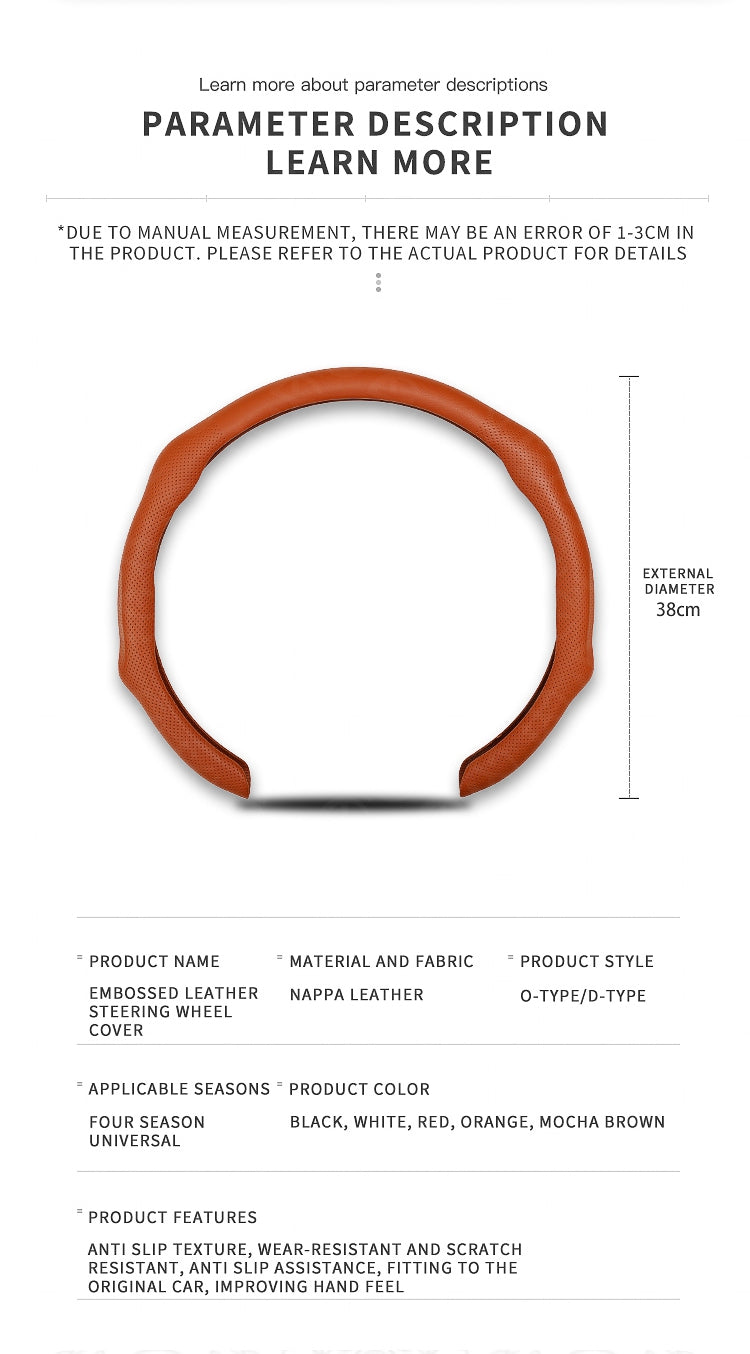 Napa Nappa Leather Steering Wheel Cover