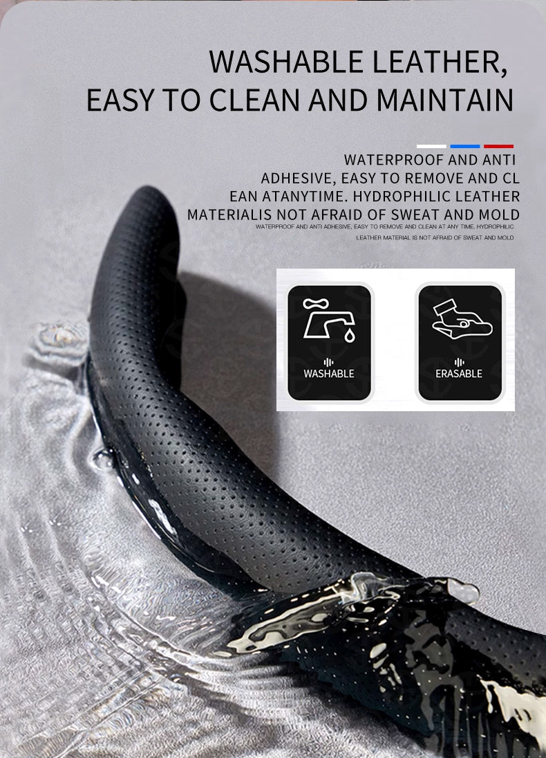 Upgraded Napa Nappa Leather Steering Wheel Cover