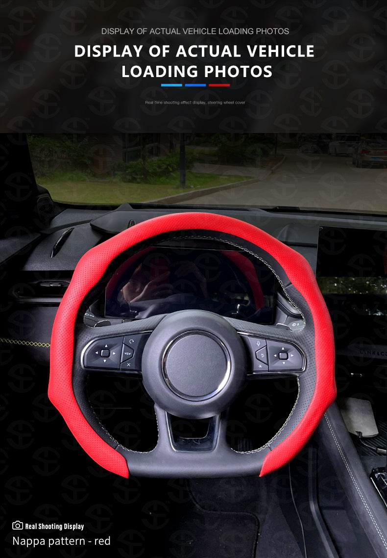 Upgraded Napa Nappa Leather Steering Wheel Cover