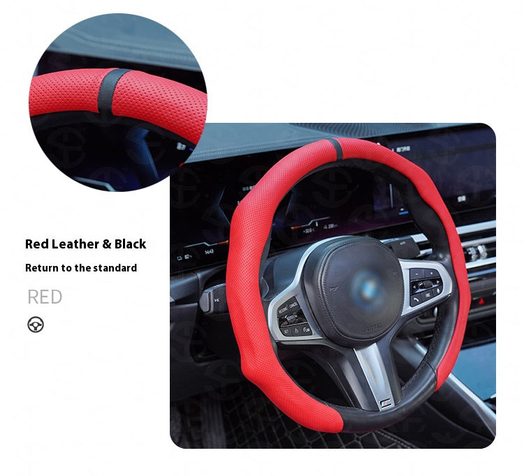 Napa Nappa Leather Centering Mark Steering Wheel Cover