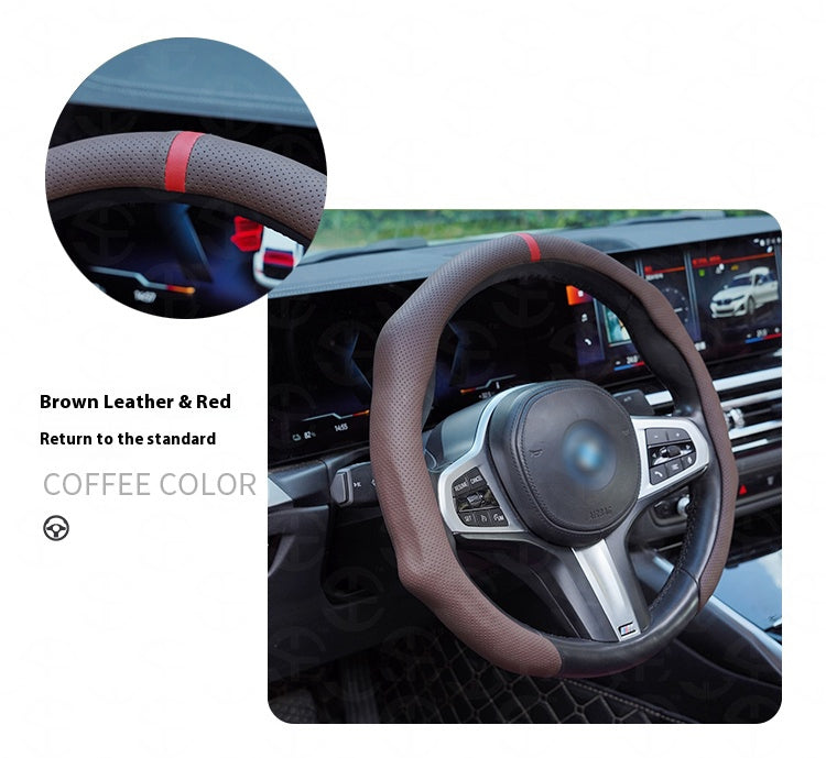 Napa Nappa Leather Centering Mark Steering Wheel Cover