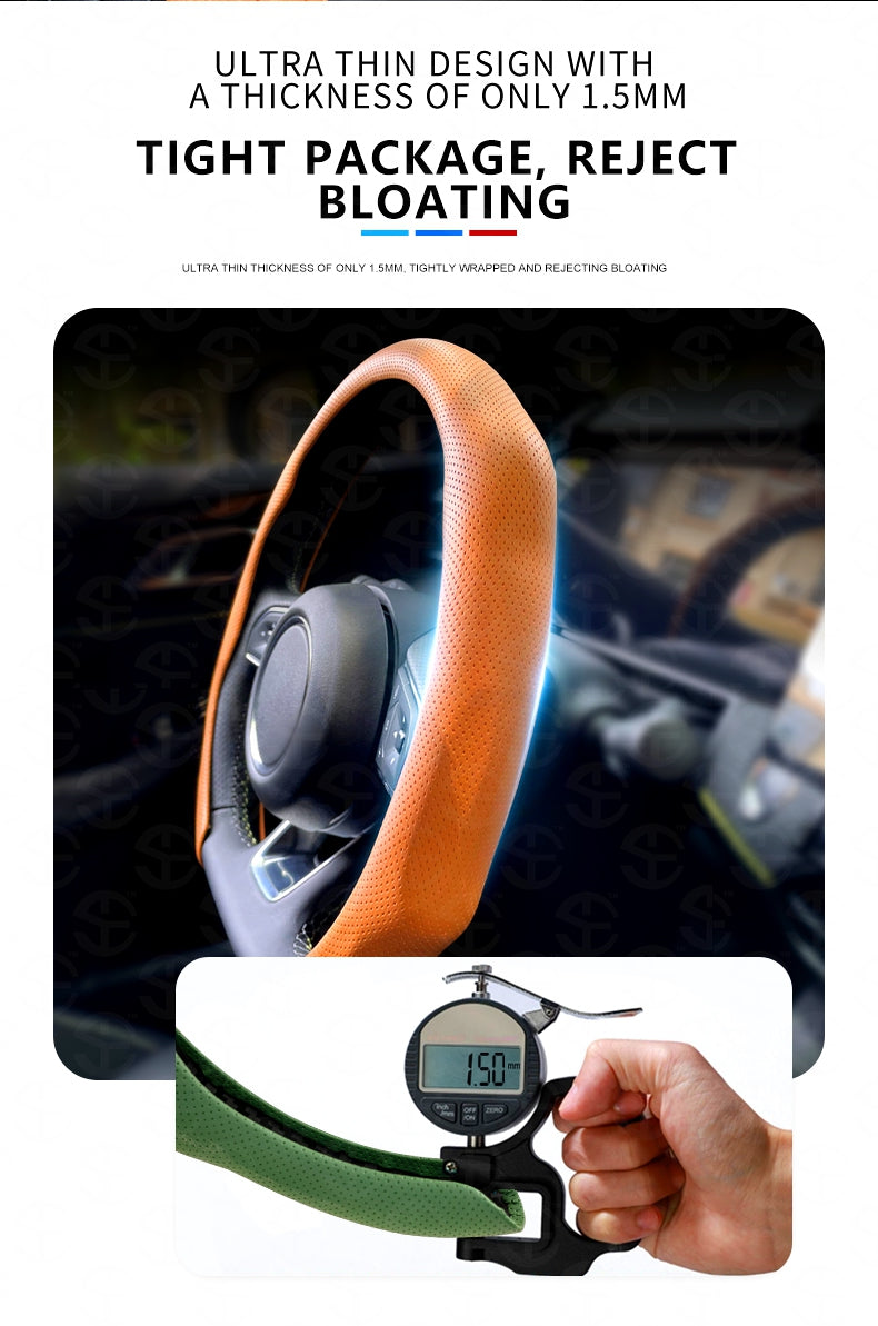 Upgraded Napa Nappa Leather Steering Wheel Cover