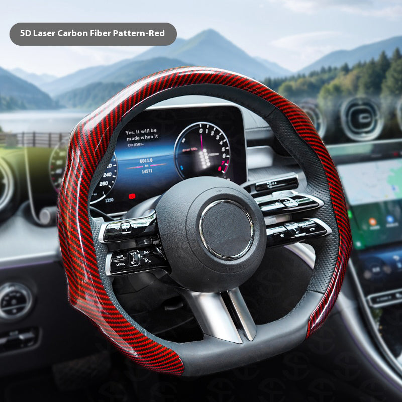 Laser Carbon Fiber Pattern steering wheel cover