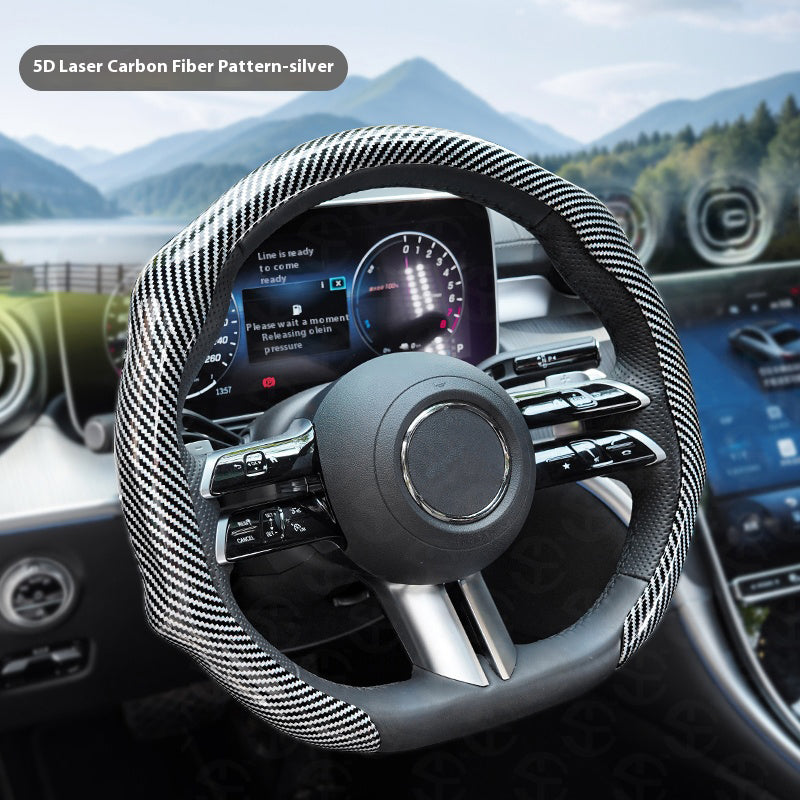 Laser Carbon Fiber Pattern steering wheel cover