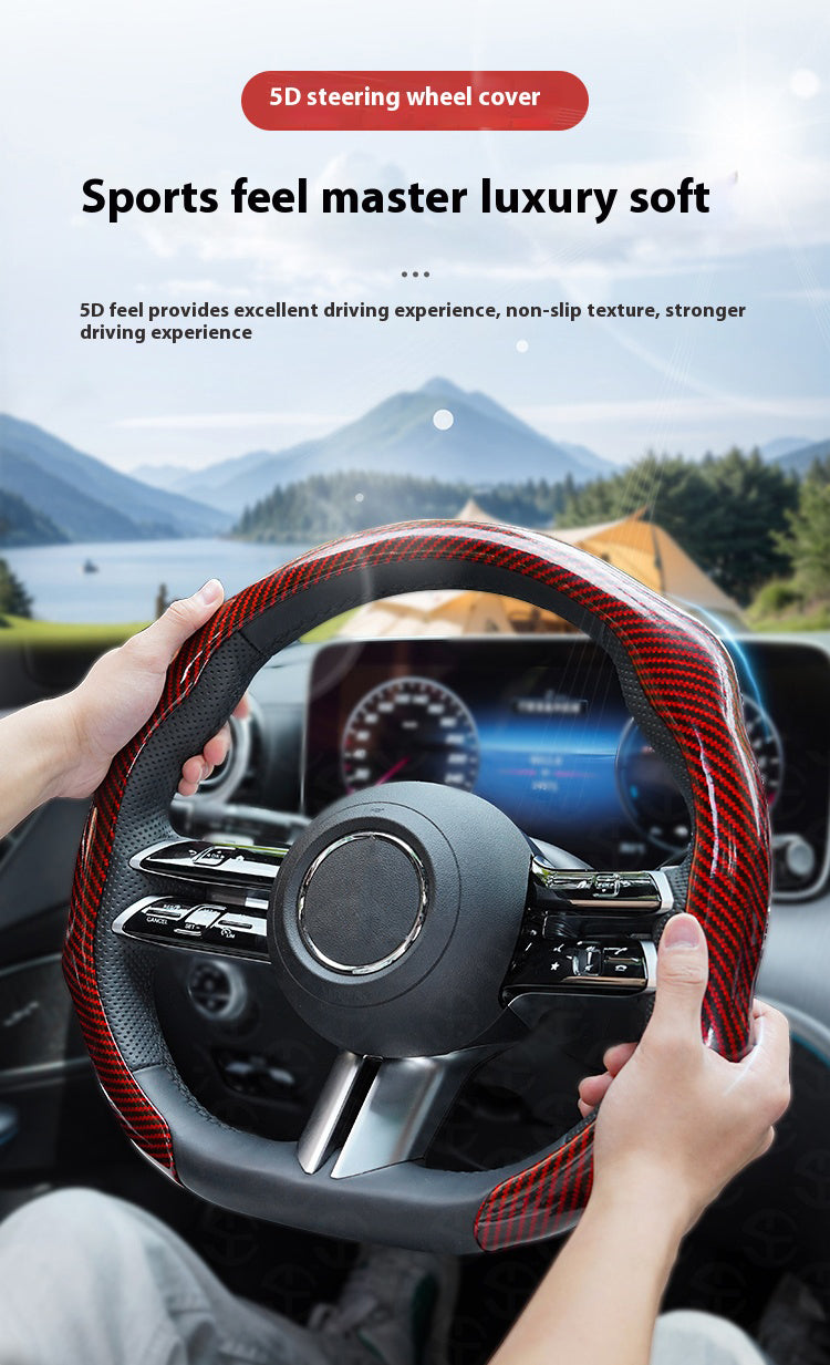 Laser Carbon Fiber Pattern steering wheel cover