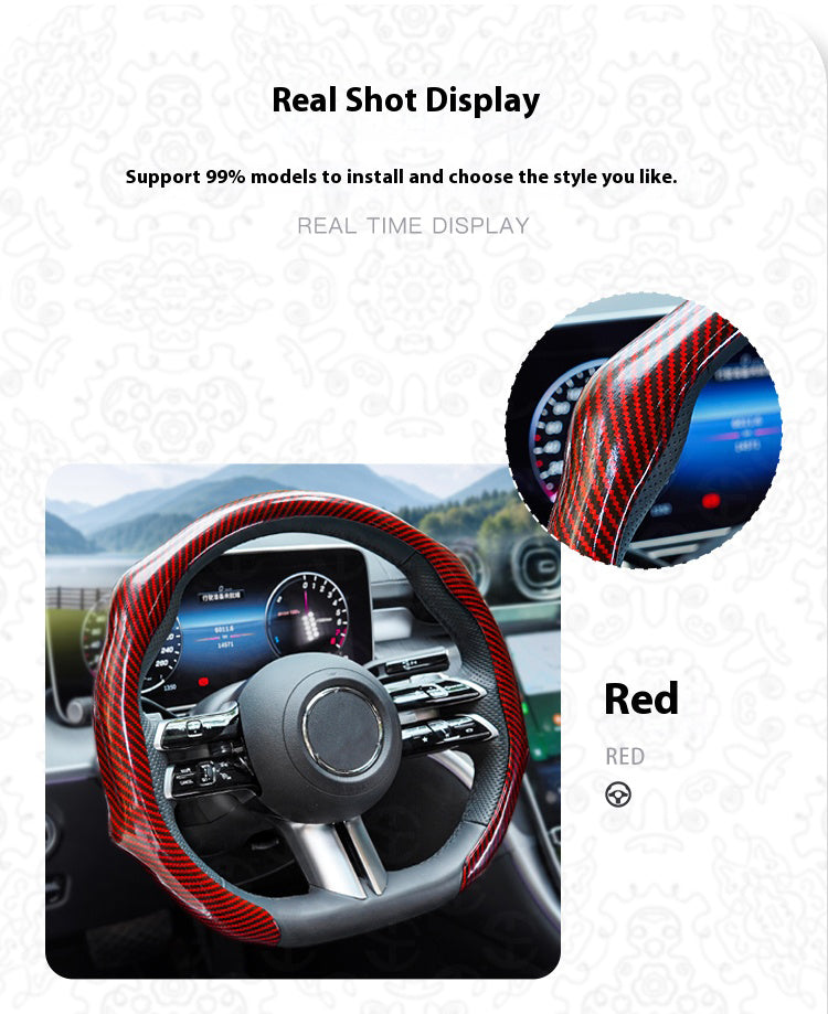 Laser Carbon Fiber Pattern steering wheel cover