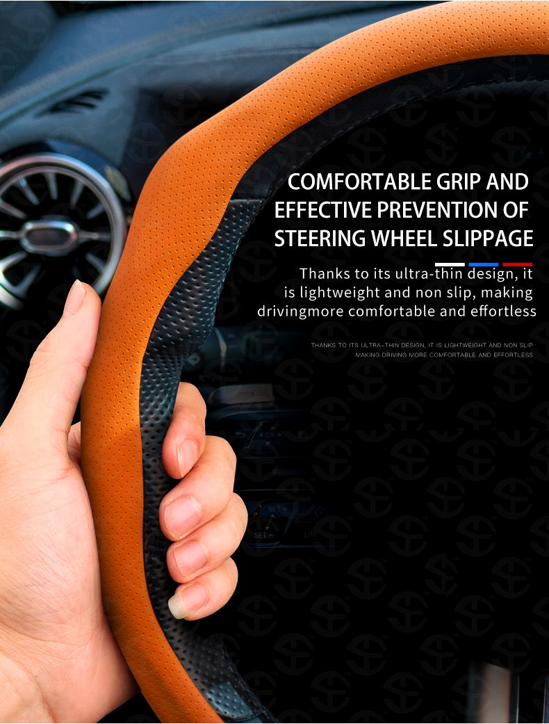Upgraded Napa Nappa Leather Steering Wheel Cover