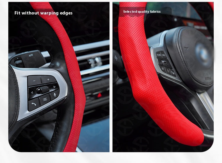 Napa Nappa Leather Centering Mark Steering Wheel Cover
