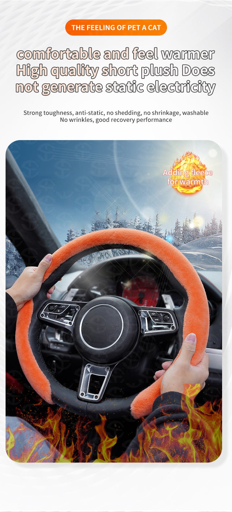New Upgrade Plush Steering Wheel Cover