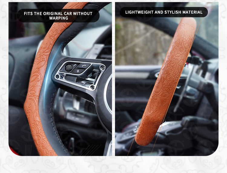 Napa Nappa Embossed Leather Steering Wheel Cover