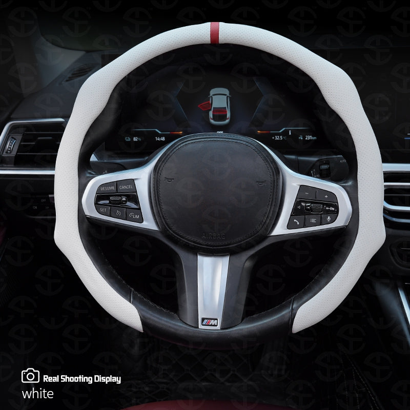 Napa Nappa Leather Centering Mark Steering Wheel Cover
