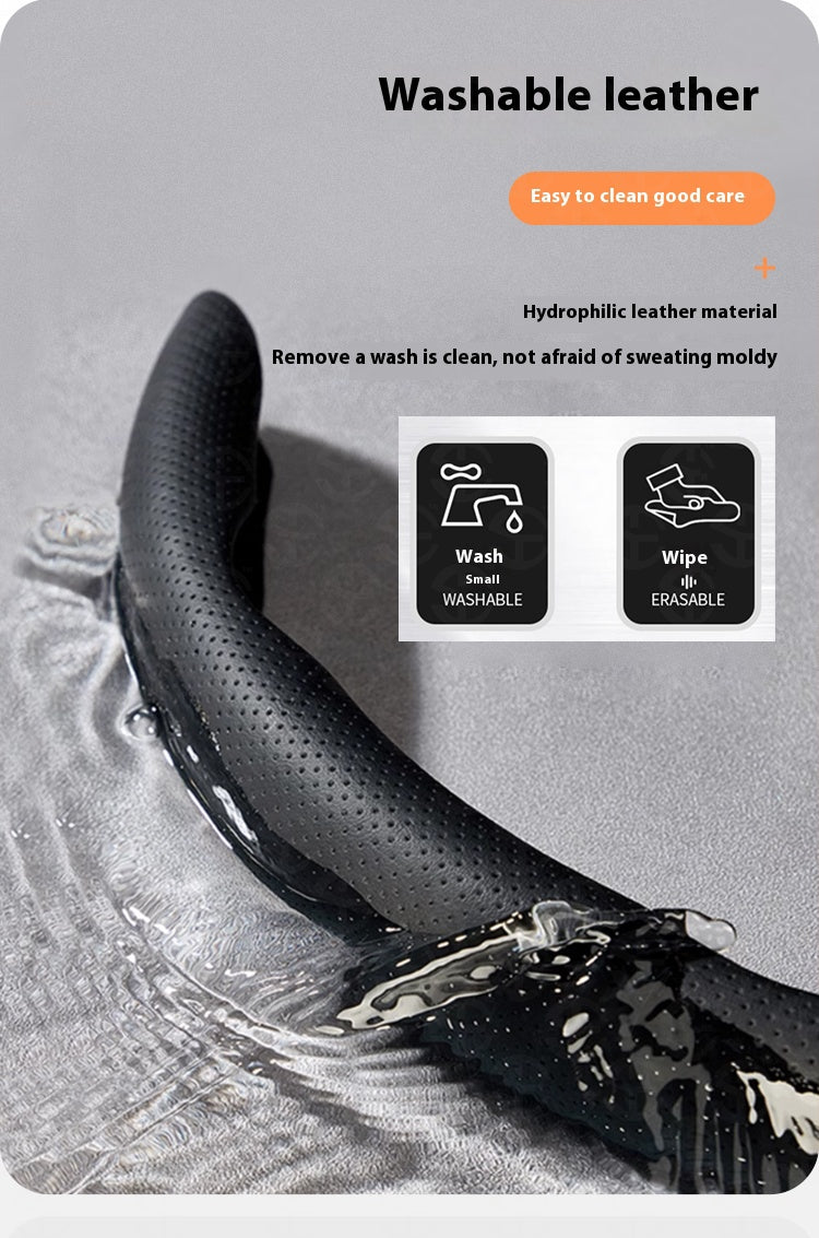 Napa Nappa Leather Centering Mark Steering Wheel Cover