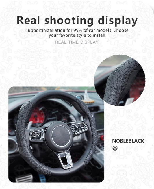 Napa Nappa Embossed Leather Steering Wheel Cover