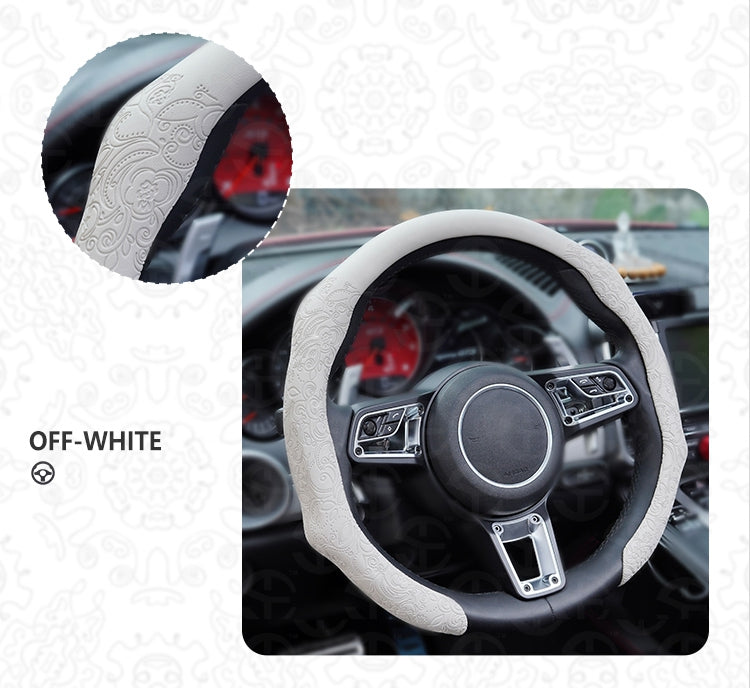 Napa Nappa Embossed Leather Steering Wheel Cover
