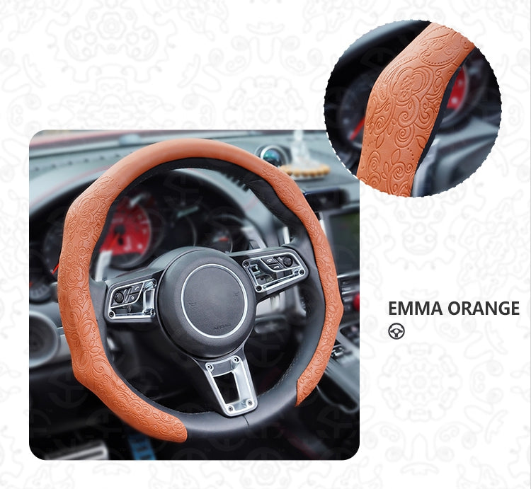 Napa Nappa Embossed Leather Steering Wheel Cover