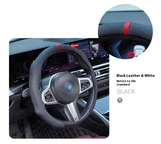 Napa Nappa Leather Centering Mark Steering Wheel Cover