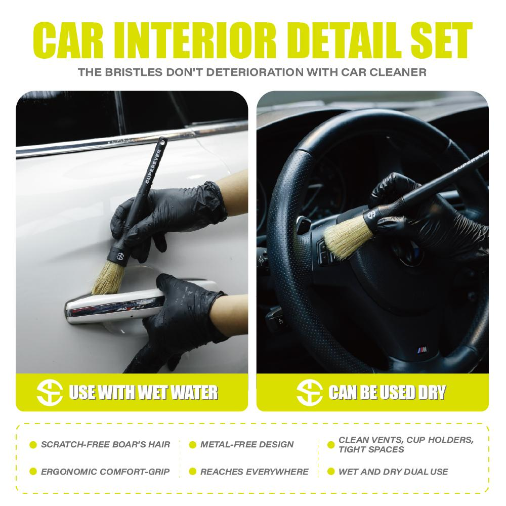 SUPEREVER Car Interior Detailing Brush – Soft Bristle Cleaning Brush