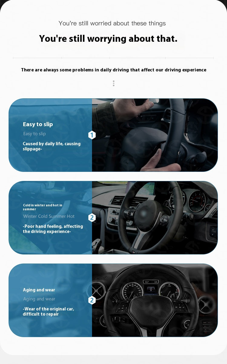 Napa Nappa Leather Centering Mark Steering Wheel Cover