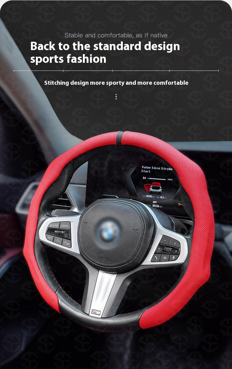 Napa Nappa Leather Centering Mark Steering Wheel Cover