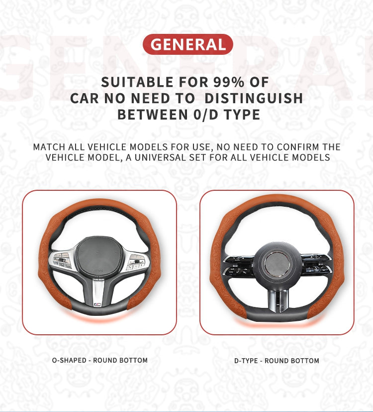 Napa Nappa Embossed Leather Steering Wheel Cover