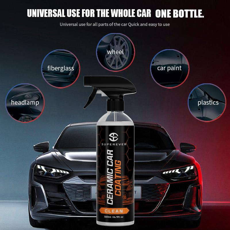 SUPEREVER Ceramic Car Coating Spray – 500ml Hydrophobic Paint Protectant
