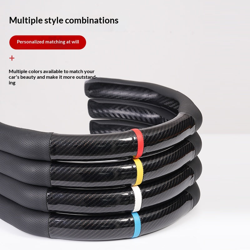 Carbon Fiber Microfiber & Napa Leather Elastic Steering Wheel Covers