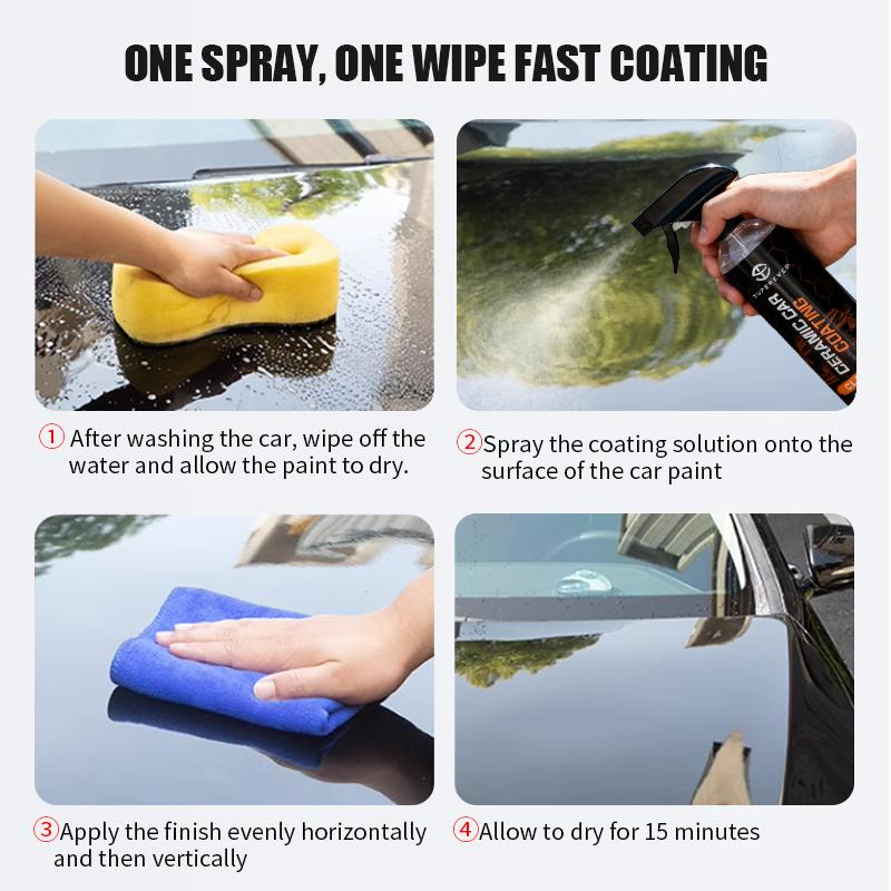 SUPEREVER Ceramic Car Coating Spray – 500ml Hydrophobic Paint Protectant