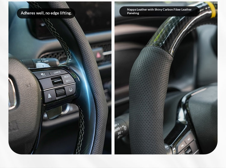 Carbon Fiber Microfiber & Napa Leather Elastic Steering Wheel Covers