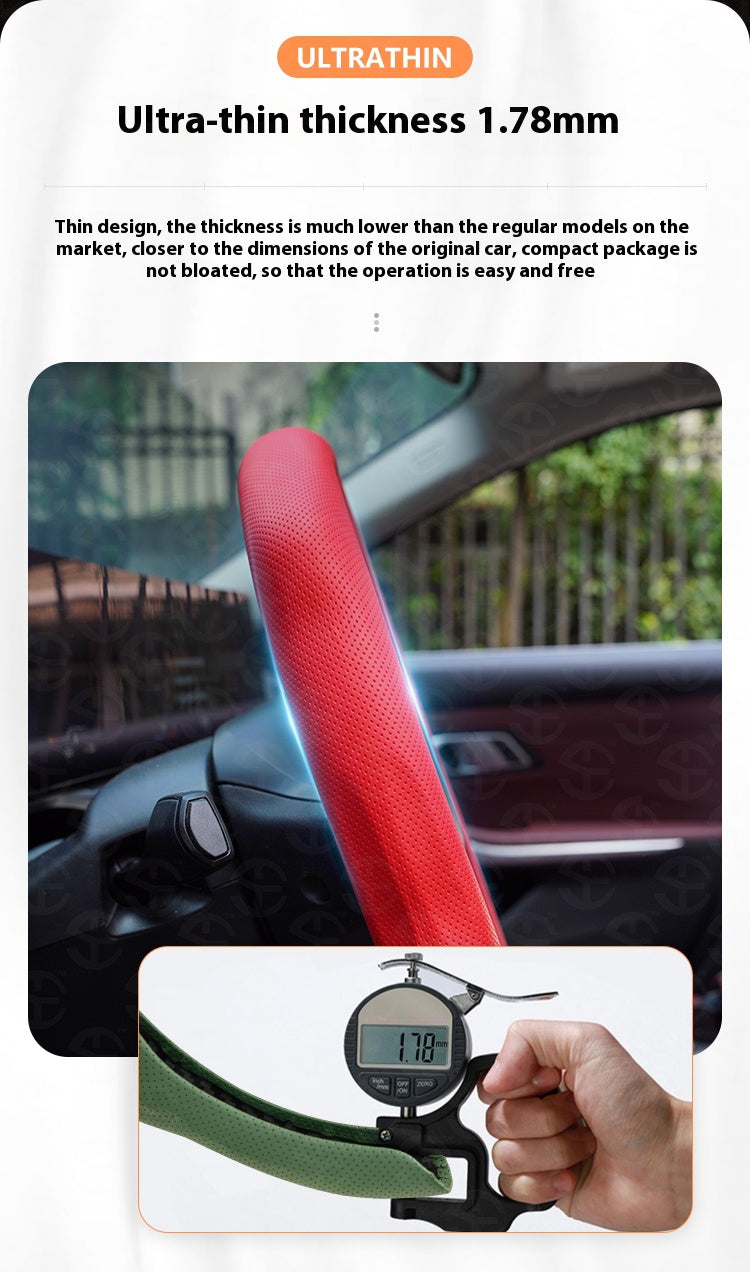 Napa Nappa Leather Centering Mark Steering Wheel Cover
