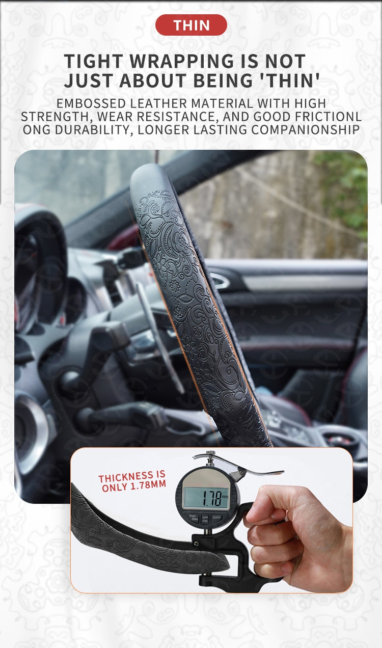 Napa Nappa Embossed Leather Steering Wheel Cover