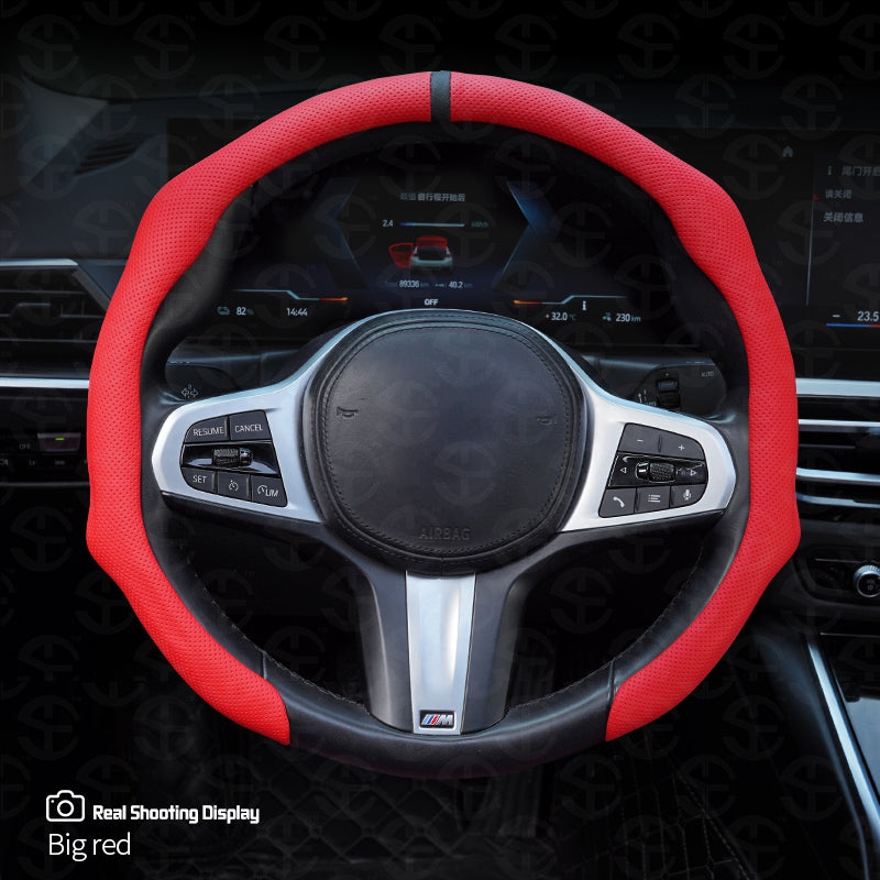 Napa Nappa Leather Centering Mark Steering Wheel Cover