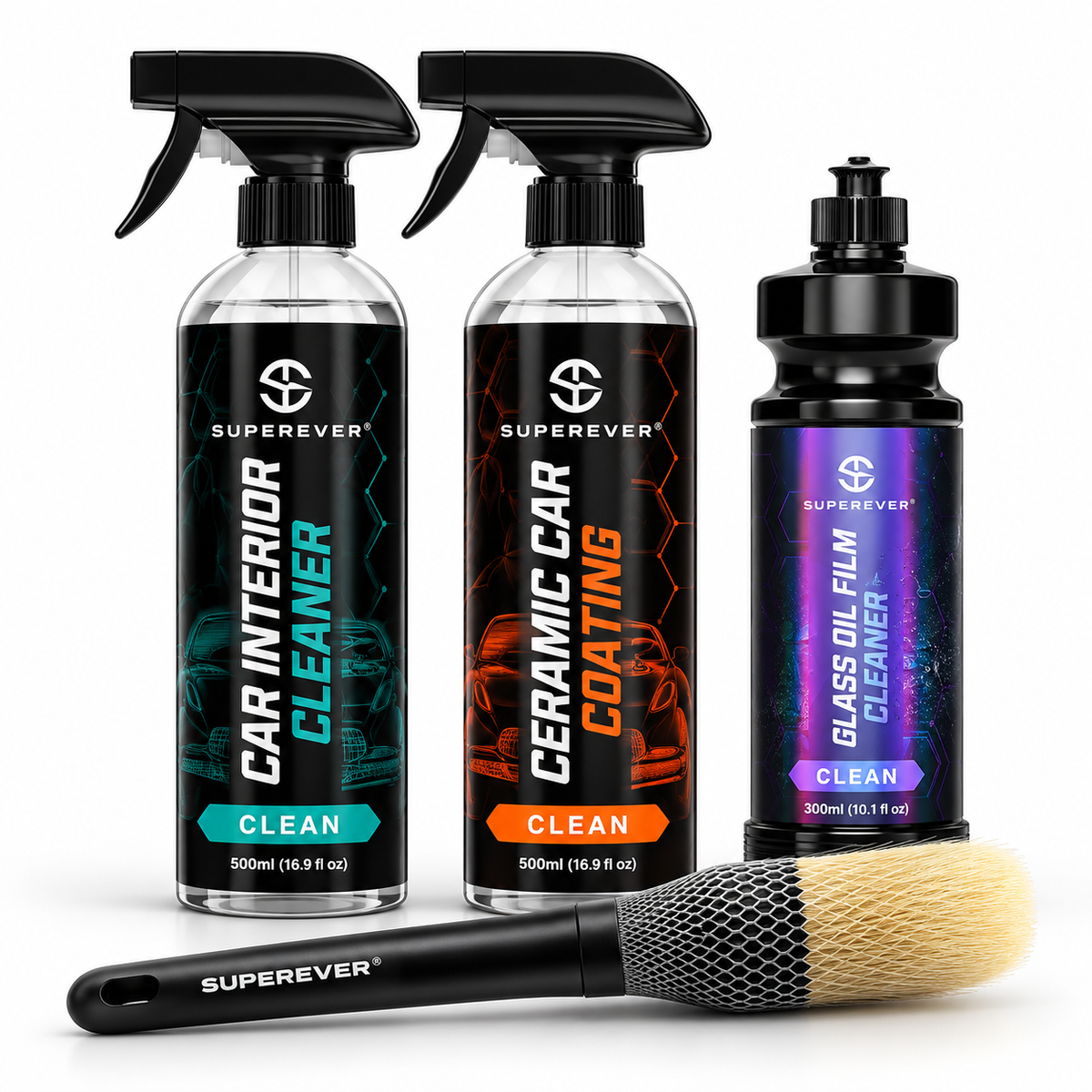 SUPEREVER 3-in-1 Ultimate Car Care Kit – Clean, Protect & Shine