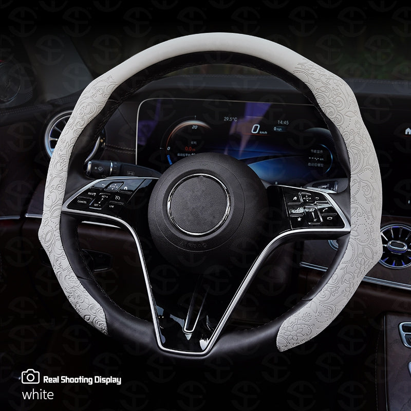 Napa Nappa Embossed Leather Steering Wheel Cover